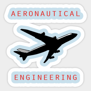 Aeronautical engineering text and airplane picture Sticker